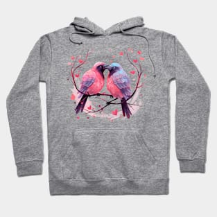 Valentine Kissing Crow Bird Couple Hoodie